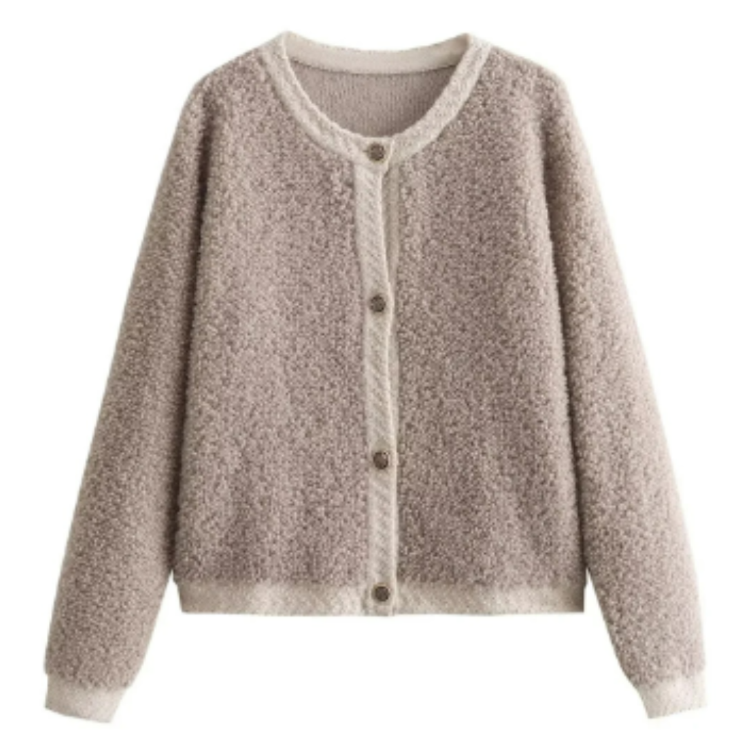 Kerstinin | Damen Teddy-Strickjacke