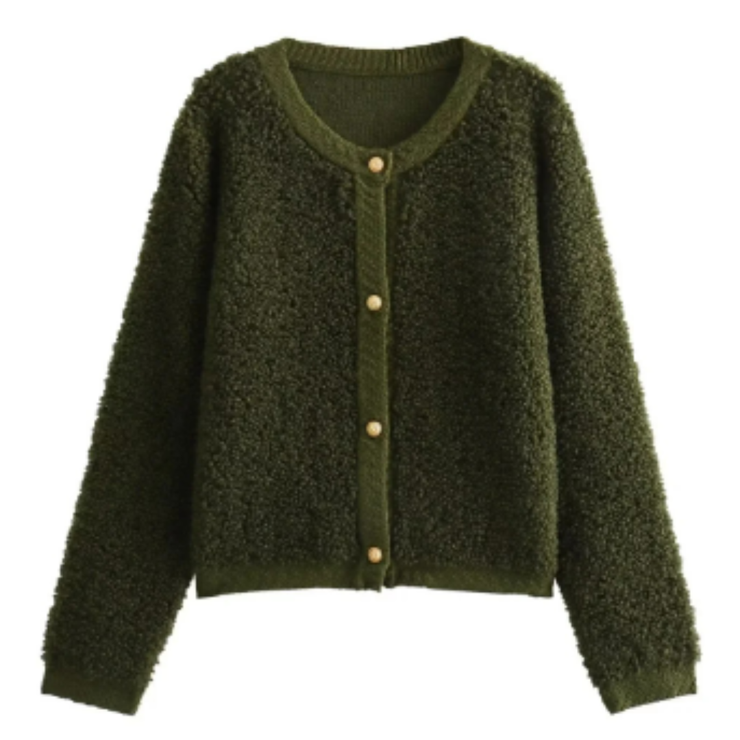 Kerstinin | Damen Teddy-Strickjacke