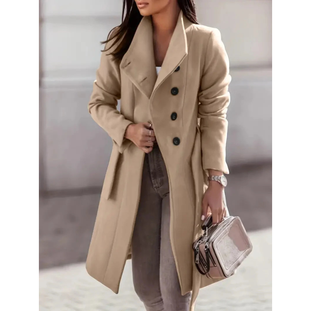 Anfänger | Damen Lange Warme Trench Mantel | Winter