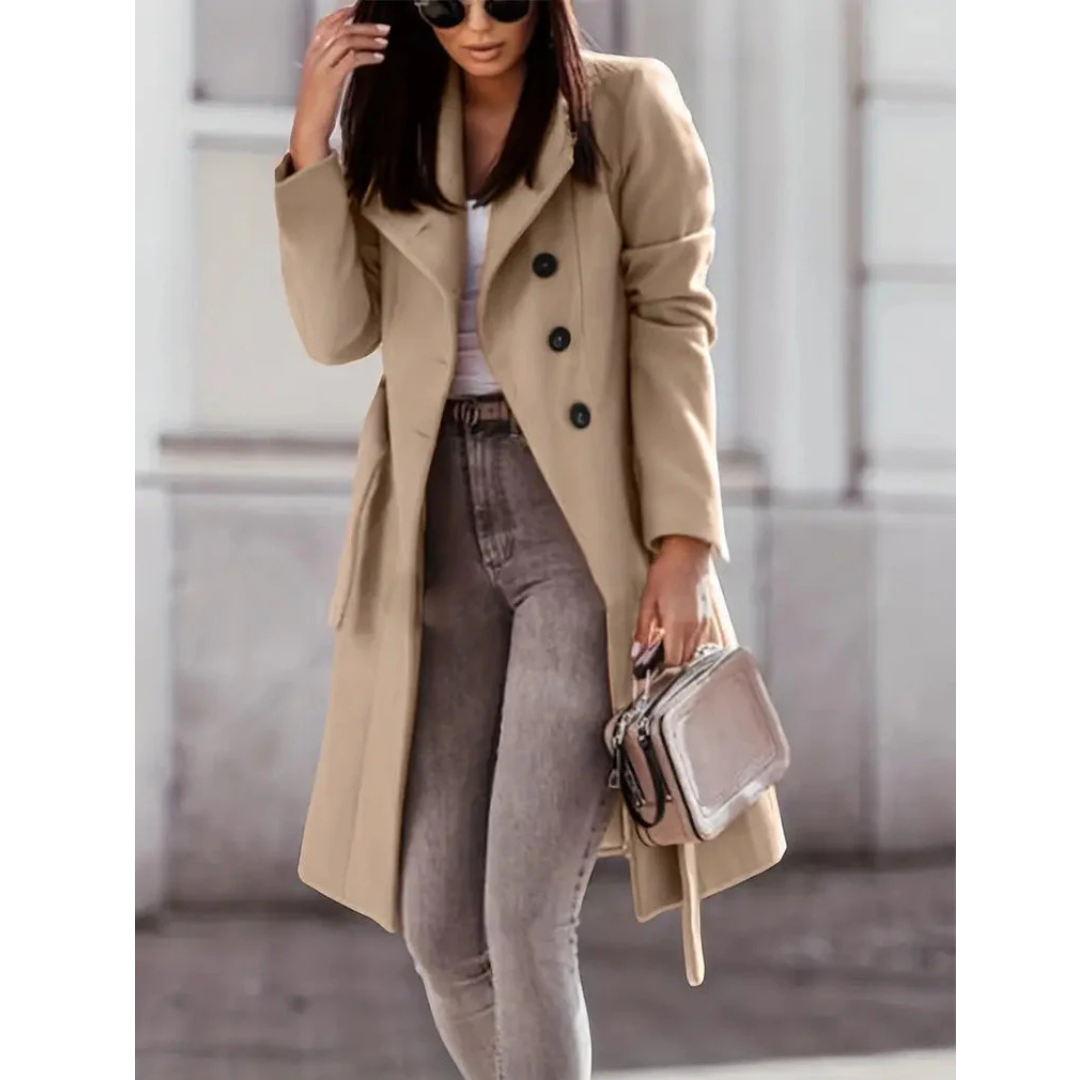 Anfänger | Damen Lange Warme Trench Mantel | Winter