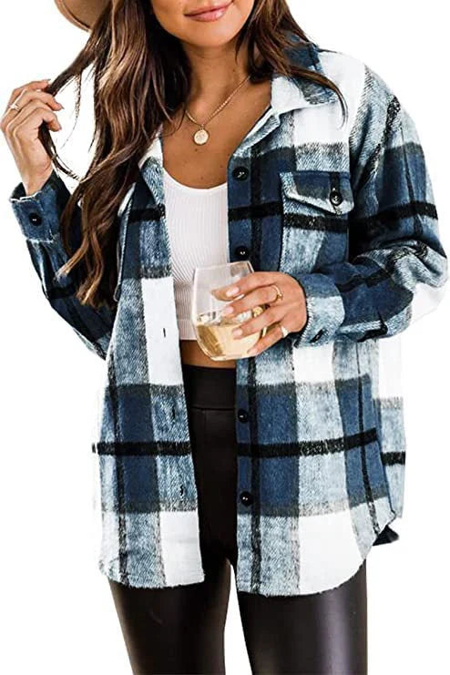 Damen Langarm Warme Hemdjacke | Knopf Daunen