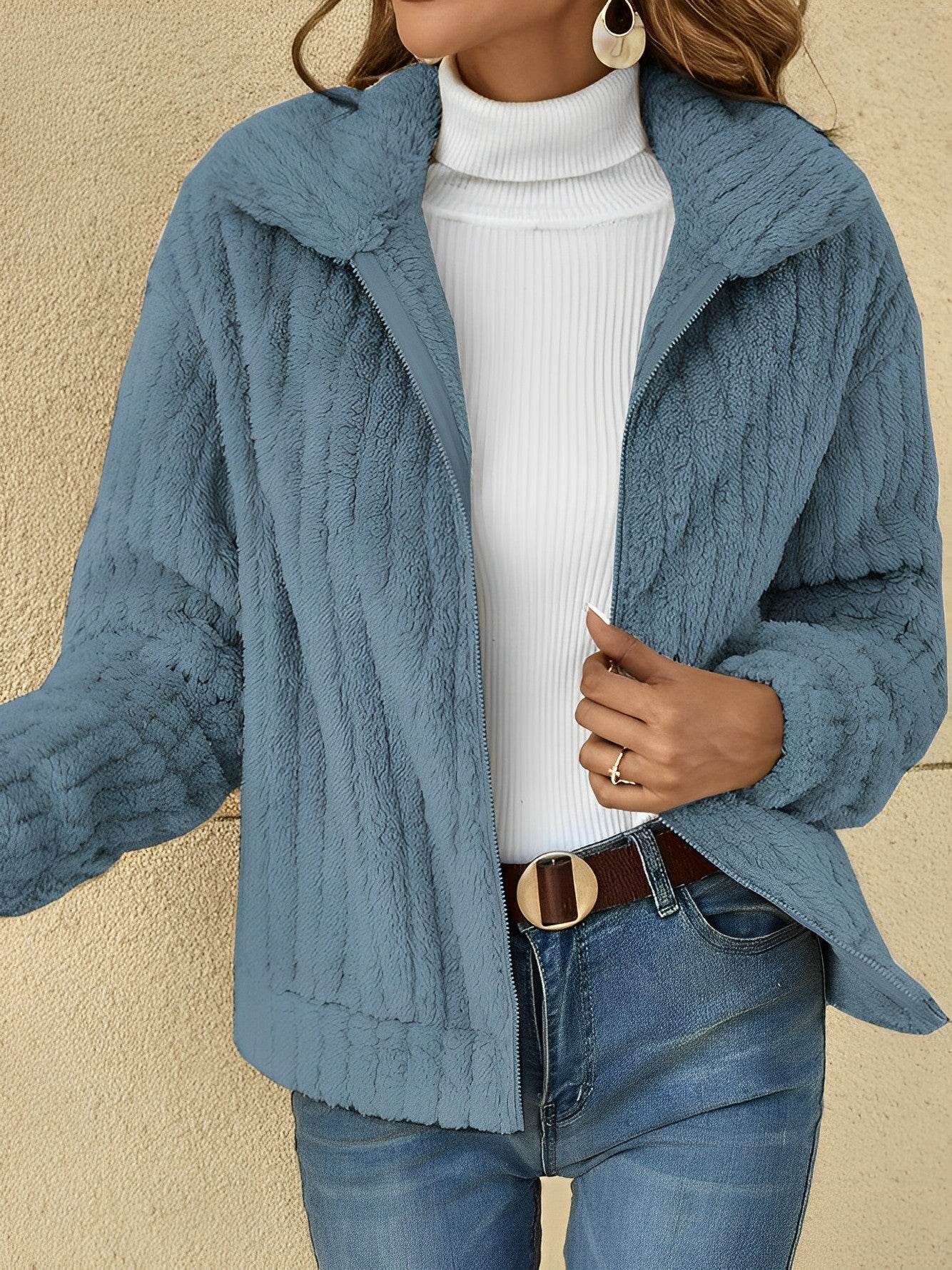 Moderne Damen-Teddy-Mantel | Warm