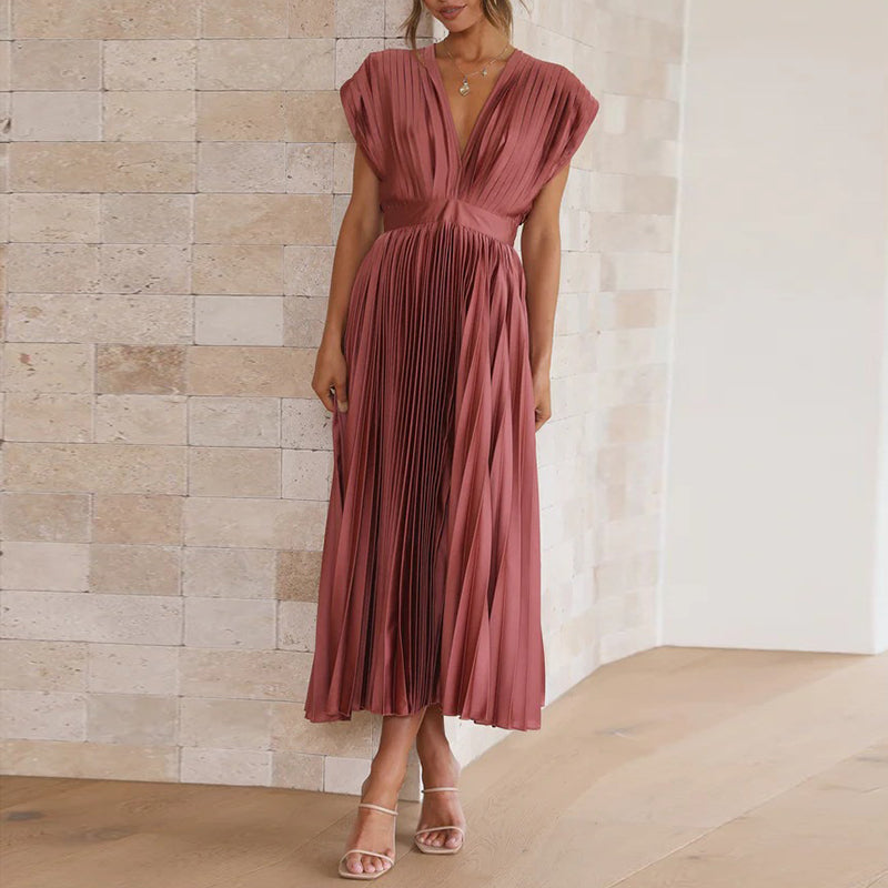 Kasimir | Damen Modernes V-Ausschnitt Kleid | Ärmellos