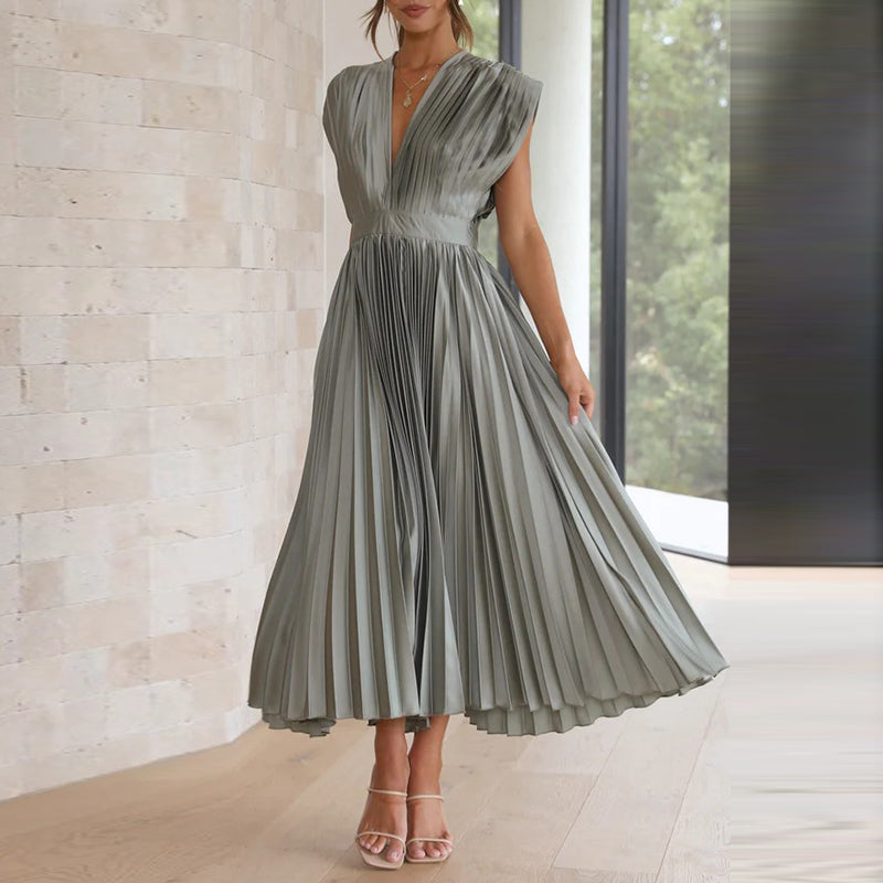 Kasimir | Damen Modernes V-Ausschnitt Kleid | Ärmellos