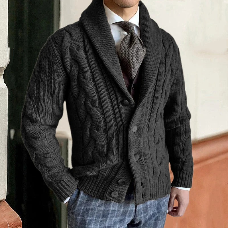 Rasmusen | Herren Strick Strickjacke | Knopf Daunen