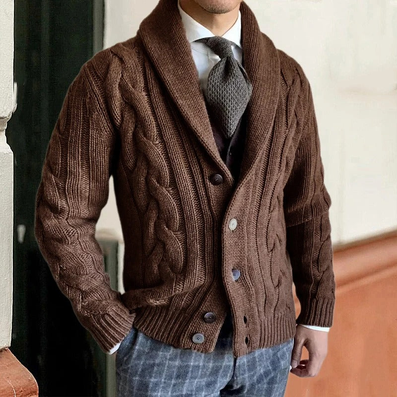 Rasmusen | Herren Strick Strickjacke | Knopf Daunen