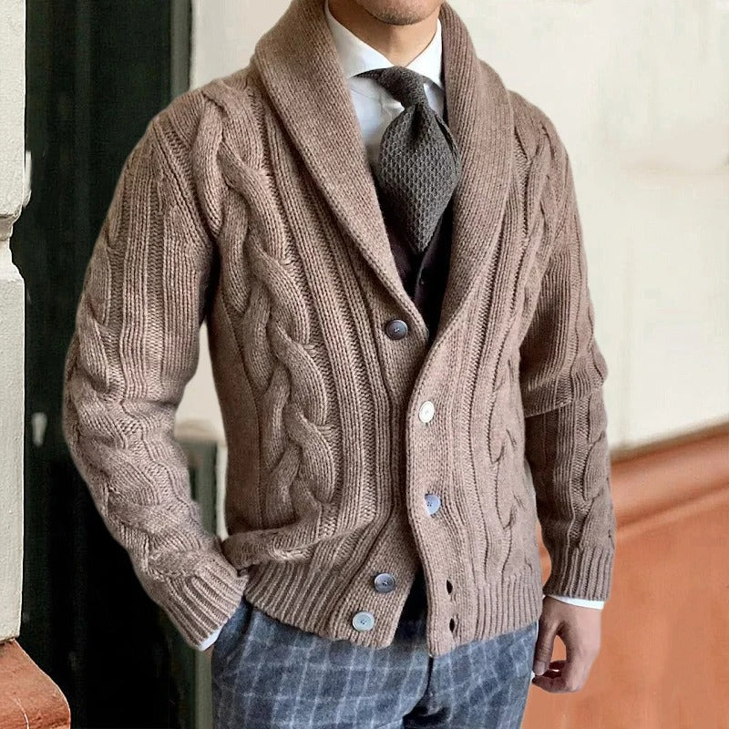 Rasmusen | Herren Strick Strickjacke | Knopf Daunen