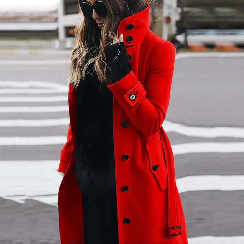 Lange Warme Trenchcoat für Damen | Winter