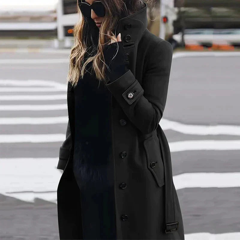 Lange Warme Trenchcoat für Damen | Winter