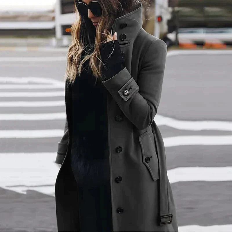 Lange Warme Trenchcoat für Damen | Winter