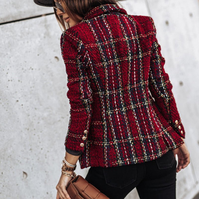 Lässig Kariert Blazer Damen | Kurz