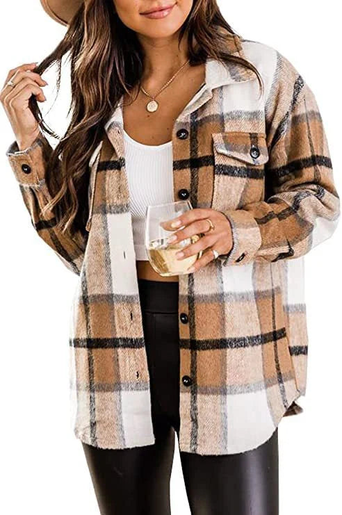 Damen Langarm Warme Hemdjacke | Knopf Daunen