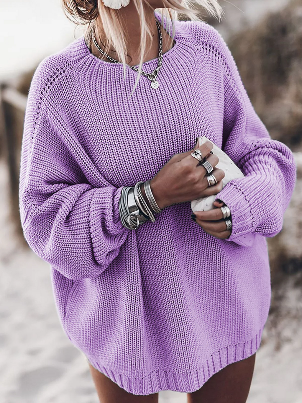 Evien | Lässig Grobstrickpullover Damen | Übergröße