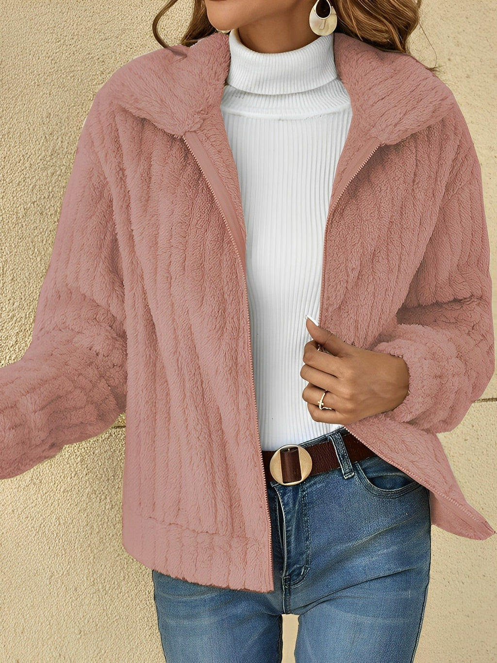 Moderne Damen-Teddy-Mantel | Warm