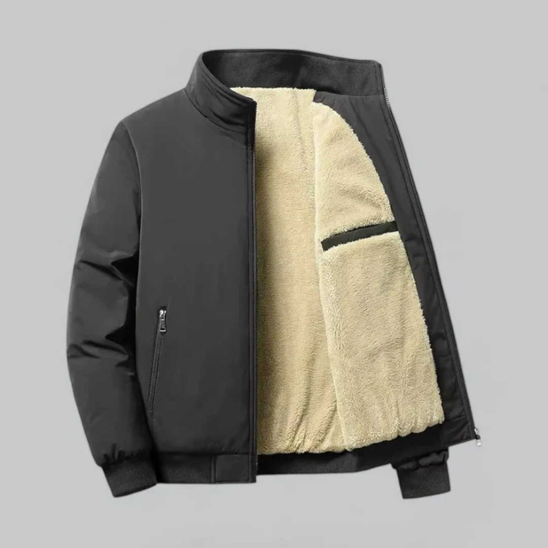 Herren Warme Winter Reißverschluss Jacke | Langarm