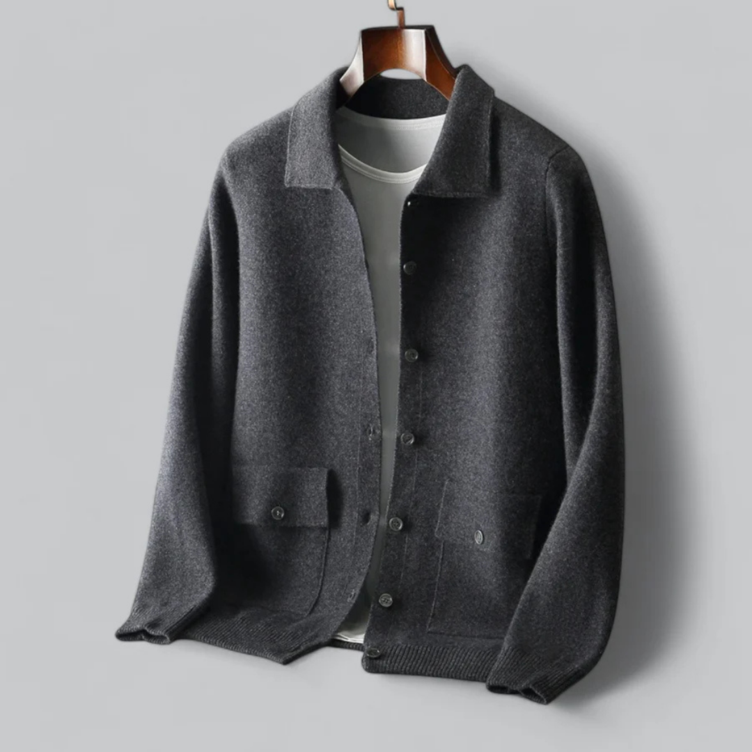 Herren Knopf Daunen Winter Strickjacke | Langarm