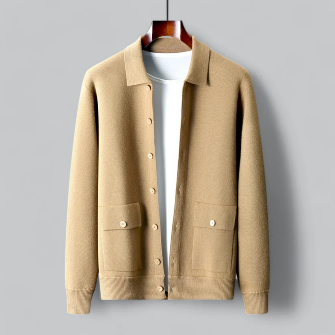 Herren Knopf Daunen Winter Strickjacke | Langarm
