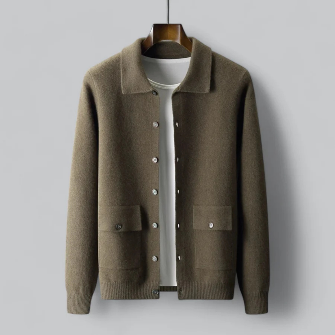 Herren Knopf Daunen Winter Strickjacke | Langarm