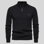 Herren Halber Reißverschluss Strickpullover | Langarm