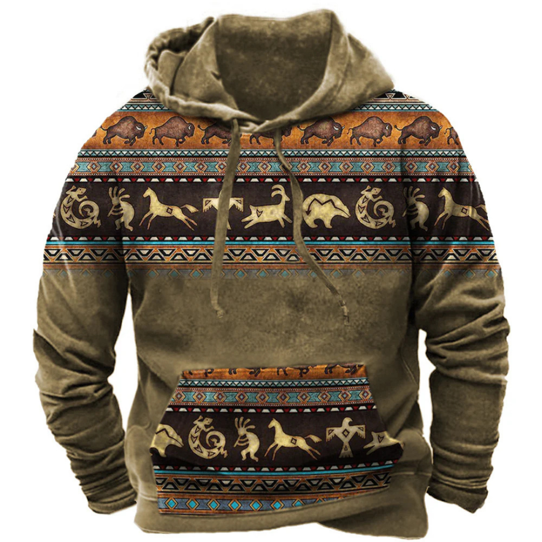 Herren Langarm bedruckte warme Kapuzenpulli | Winter