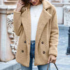 Moderne Damen-Teddy-Mantel | Langarm
