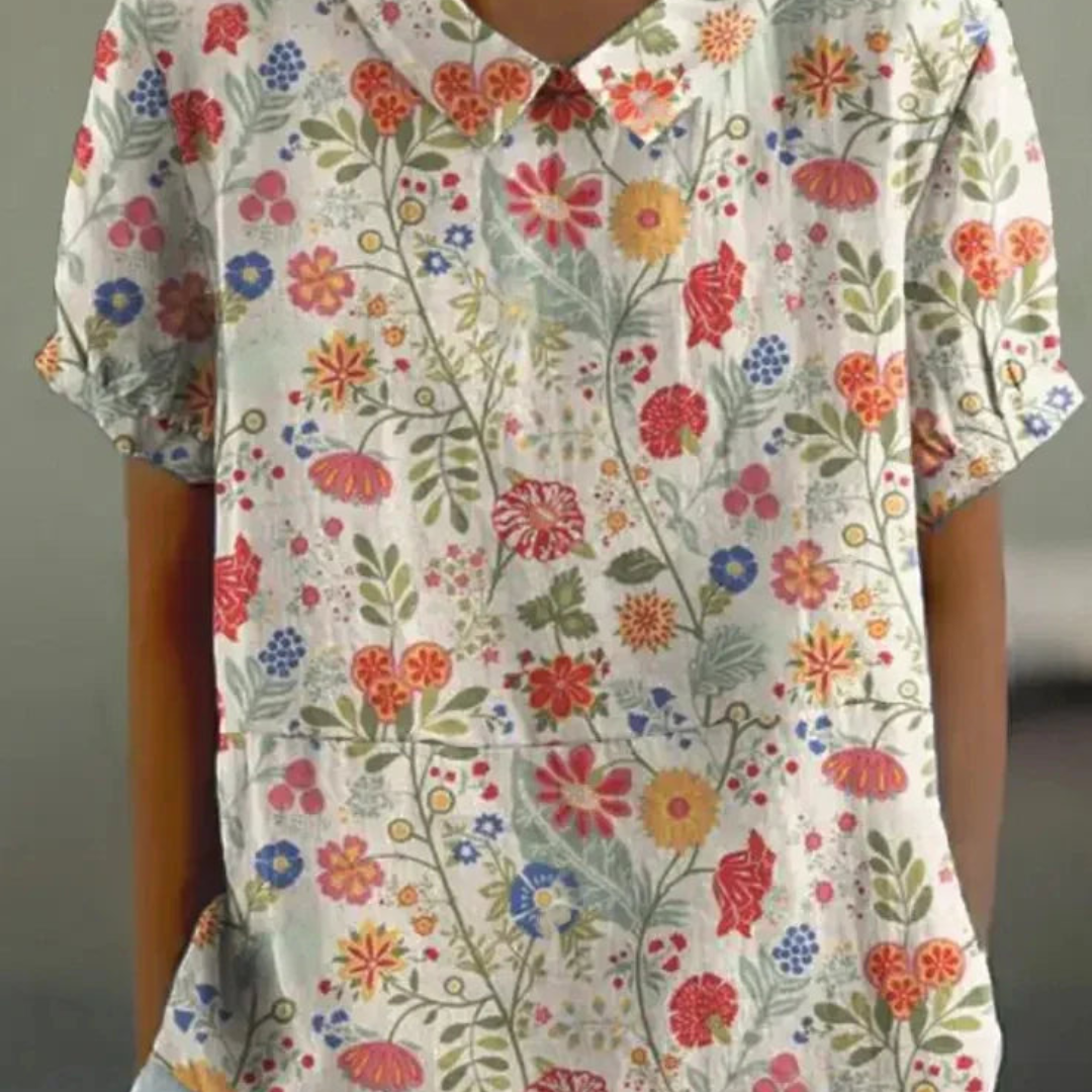 Damen Moderne Blumenbluse | Sommer