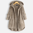 Damen Lange Winter Knopf Daunenjacke | Kapuze