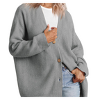 Damen Strick Knopf Daunen Warme Strickjacke | Lange