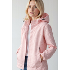 Damen bedruckte Reißverschluss-Winterjacke | Kapuze