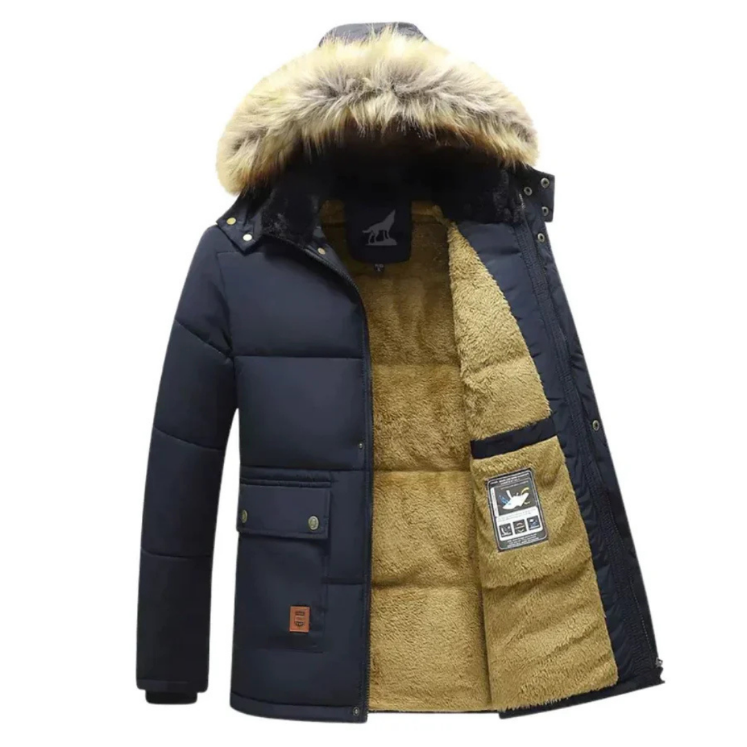 Herren Winter Parka Kapuzenjacke | Reißverschluss