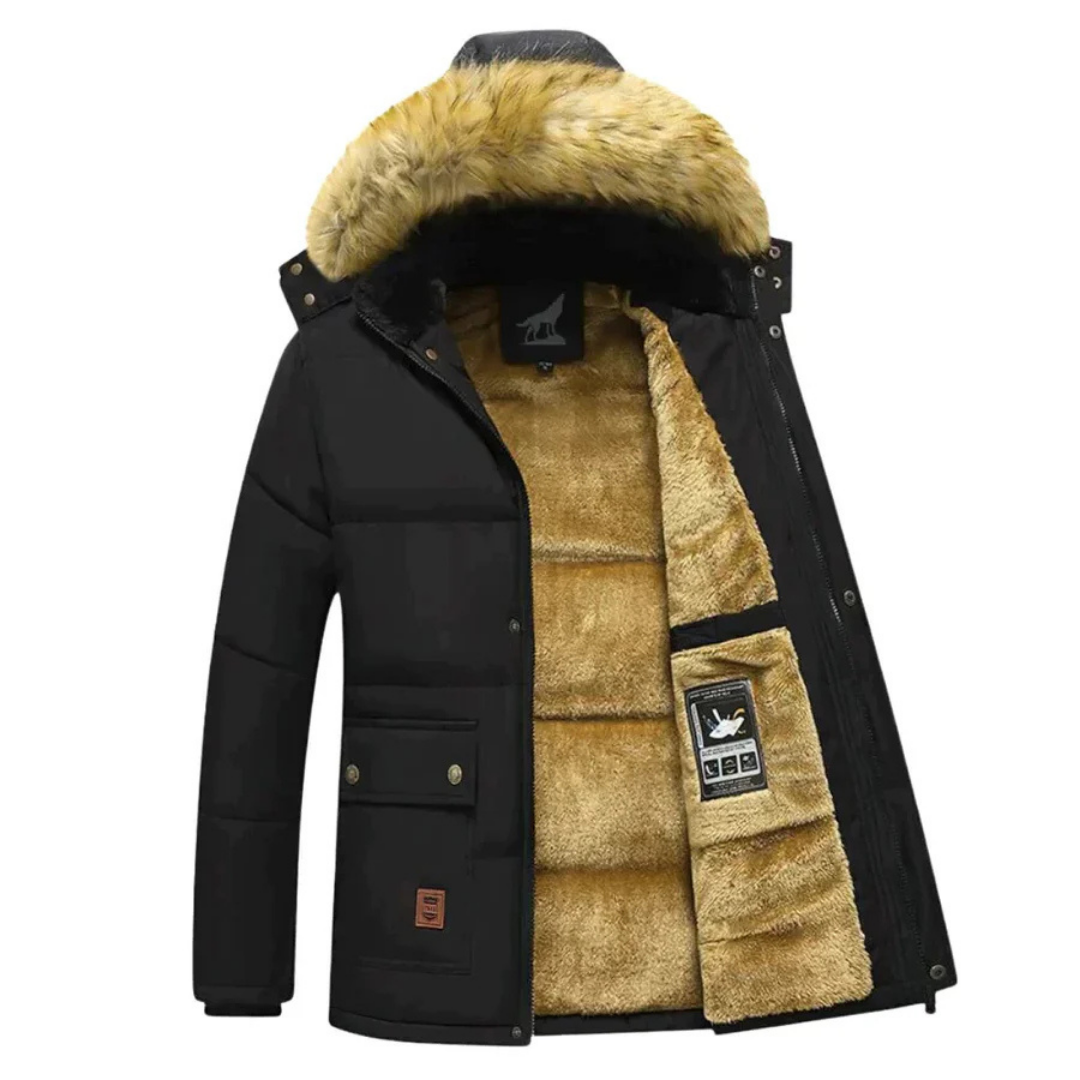 Herren Winter Parka Kapuzenjacke | Reißverschluss