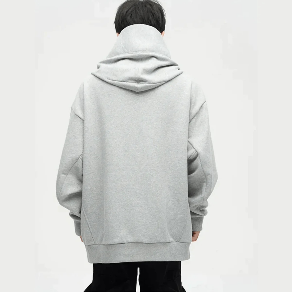 Herren Übergroßer Doppelhals Kapuzenpulli | Bequem