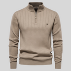 Herren Halber Reißverschluss Strickpullover | Langarm
