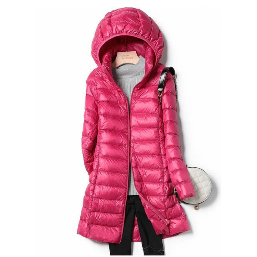Damen Lange Winter Puffer Jacke | Kapuze