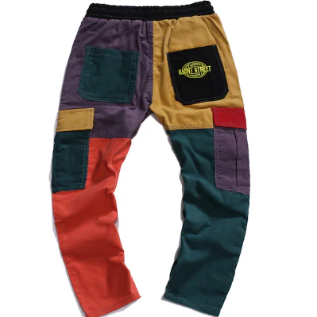 Herren Vintage Patchwork Cargohose | Mehrfachtasche