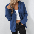 Brittan | Damen Warme Strickjacke | Knopf Daunen