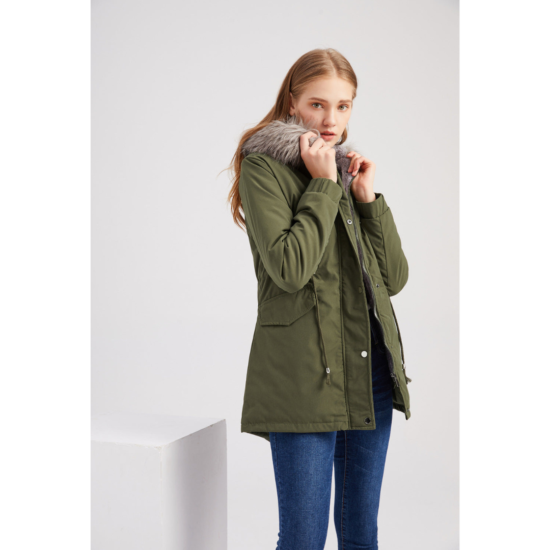 Damen Kapuze Winter Parka Jacke | Warm
