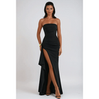 Damen Wickelkleid mit hohem Schlitz | Maxi