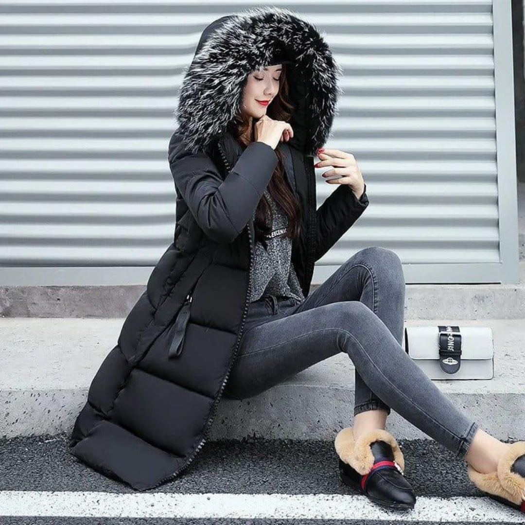 Damen Lange Winter Parka Jacke | Kapuze