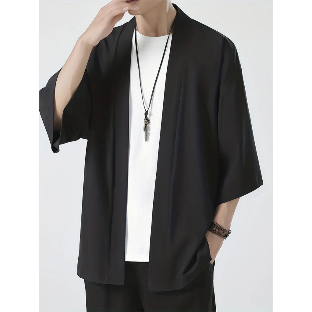 Herren Casual Kimono Strickjacke | Lang