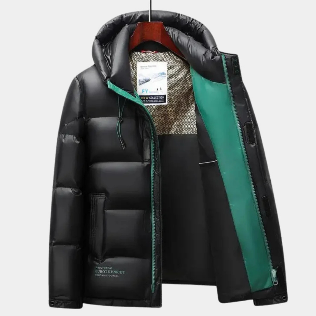 Herren winddichte Winter-Pufferjacke | Kapuze