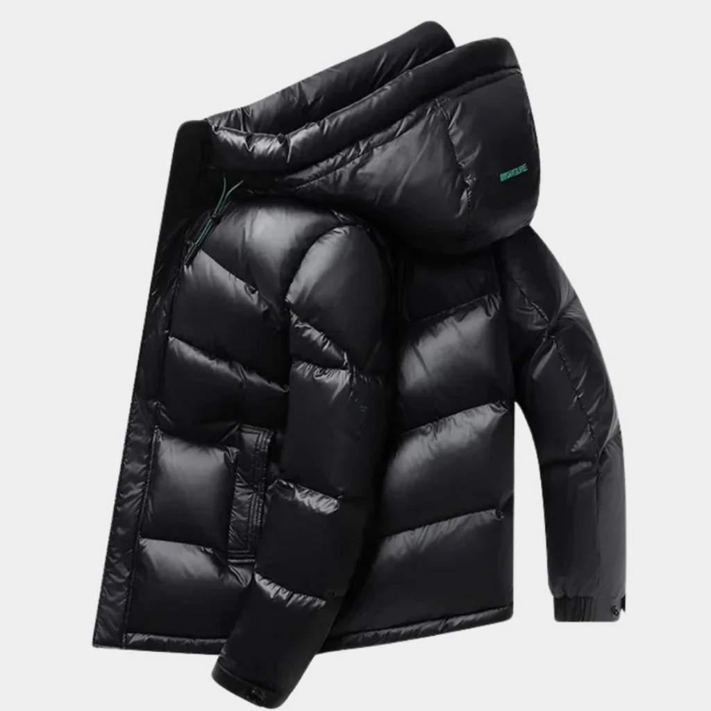 Herren winddichte Winter-Pufferjacke | Kapuze