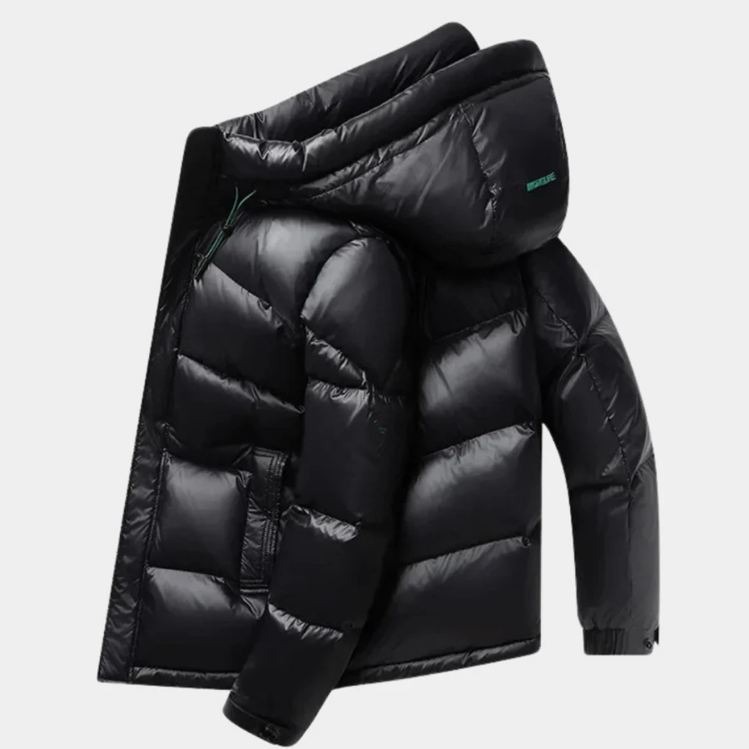 Herren winddichte Winter-Pufferjacke | Kapuze