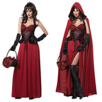 Kapuzenumhang &amp; Korsett Halloween Kleid Set Kostüm | Maxi