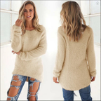Damen Strick Warm Rundhalsausschnitt Pullover | Winter