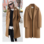 Damen Langarm Winter Warm Trench Mantel | Lange