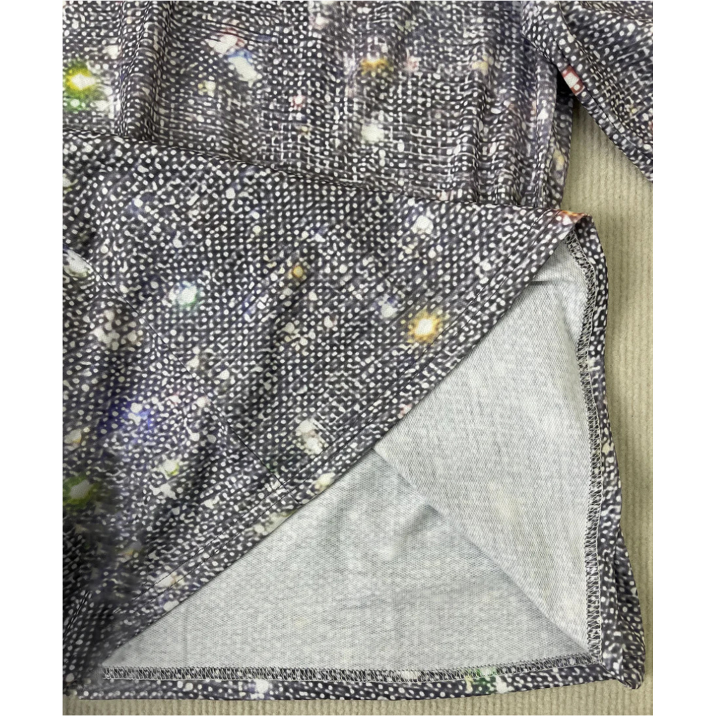 Salbina | Damen Metallic Disco Flitter Druck Oberteil | V-Ausschnitt