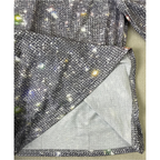 Salbina | Damen Metallic Disco Flitter Druck Oberteil | V-Ausschnitt