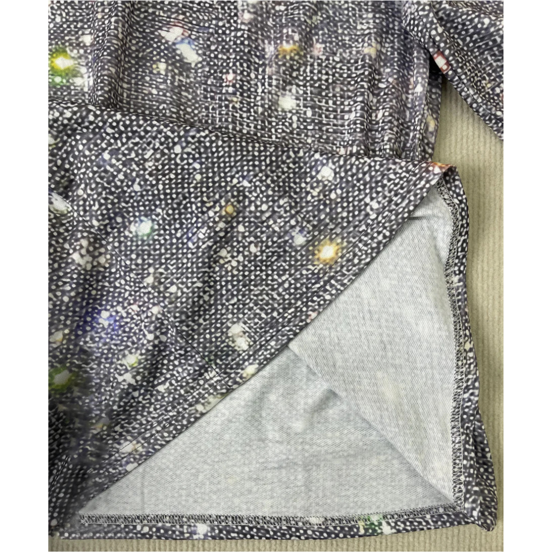 Salbina | Damen Metallic Disco Flitter Druck Oberteil | V-Ausschnitt