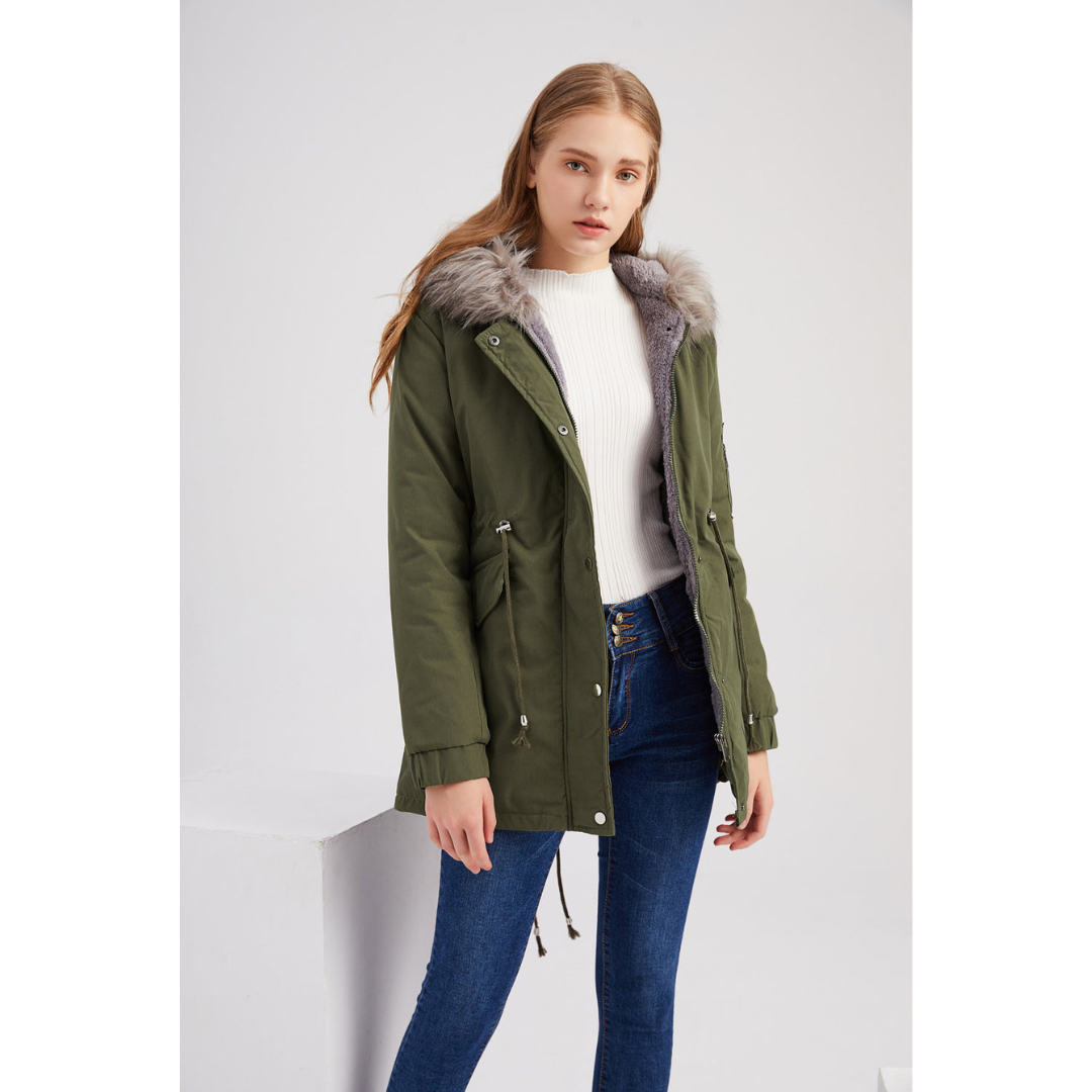 Damen Kapuze Winter Parka Jacke | Warm